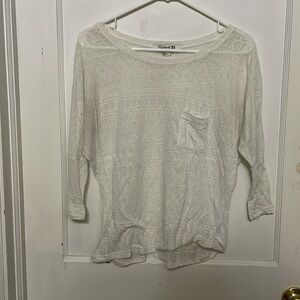 Forever 21 White See Through Top